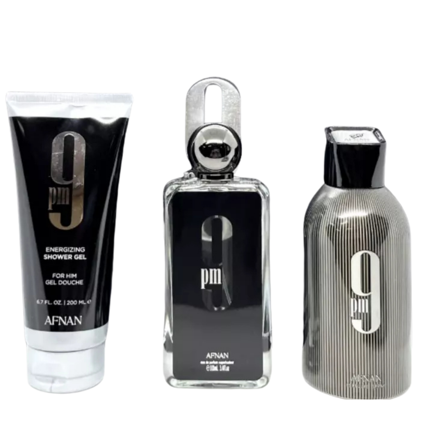 EDF Afnan 9 PM 3.4 oz EDT Men Gift Set New in Box