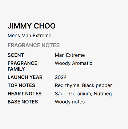 JIMMY CHOO MAN EXTREME 3.4 oz EDP For MEN