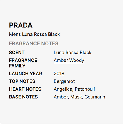 EDF PRADA LUNA ROSSA BLACK EDP BY PRADA For MEN