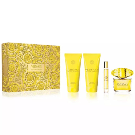EDF Versace Yellow Diamond 3.0 oz EDT Women 4-Piece Gift Set
